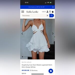 Selfie Leslie White Backless Dress